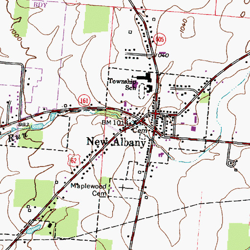 Topographic Map of New Albany Police Department, OH