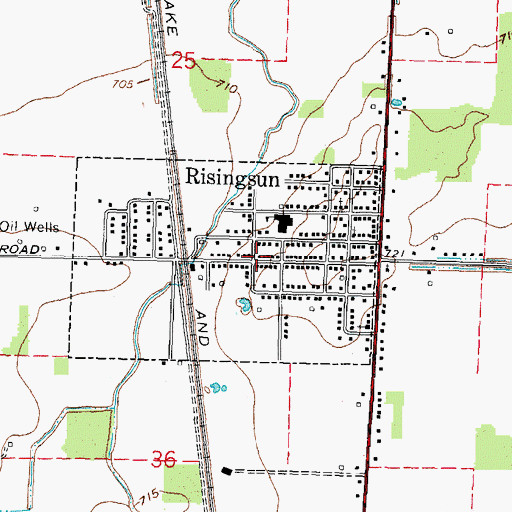 Topographic Map of Risingsun Police Department, OH