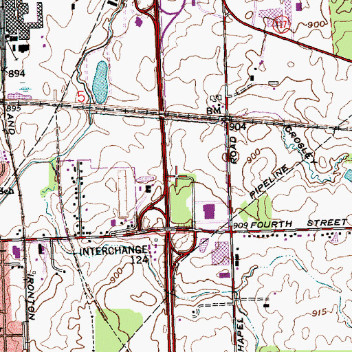 Topographic Map of Ohio State Highway Patrol - Lima Patrol Post, OH