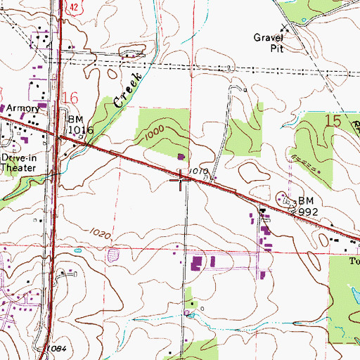 Topographic Map of Ohio State Highway Patrol - Ashland Patrol Post, OH