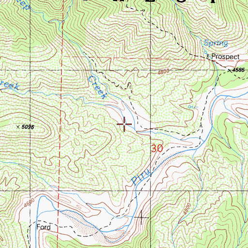 Topographic Map of Rock Creek, CA