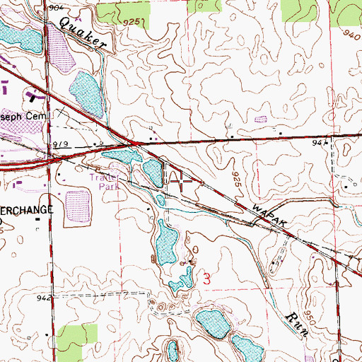 Topographic Map of Ohio State Highway Patrol - Wapakoneta Patrol Post, OH