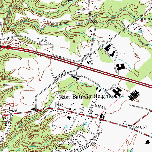 Topographic Map of Ohio State Highway Patrol - Batavia Patrol Post, OH