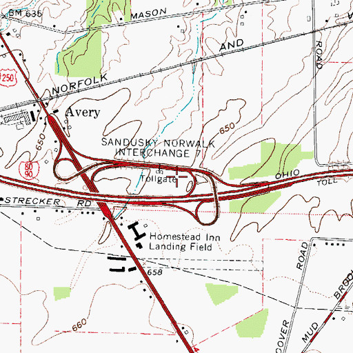 Topographic Map of Ohio State Highway Patrol - Milan Patrol Post, OH