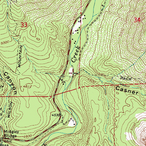 Topographic Map of Casner Canyon, AZ
