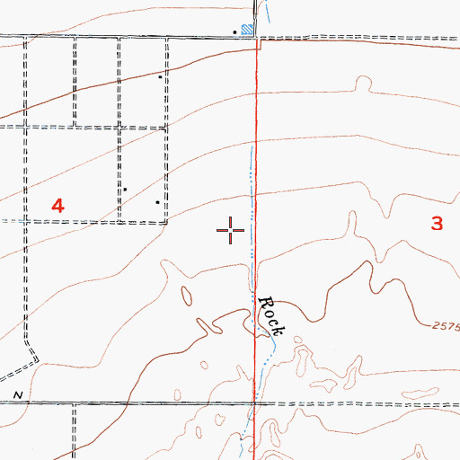 Topographic Map of Rock Creek, CA