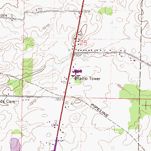 Topographic Map of Ohio State Highway Patrol - Bucyrus Patrol Post, OH