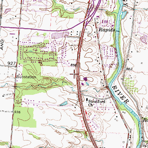 Topographic Map of Ohio State Highway Patrol - Delaware Patrol Post, OH