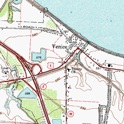 Topographic Map of Ohio State Highway Patrol - Sandusky Patrol Post, OH