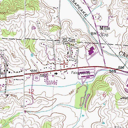 Topographic Map of Ohio State Highway Patrol - Gallipolis Patrol Post, OH