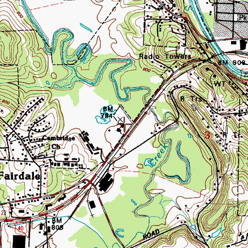Topographic Map of Ohio State Highway Patrol - Cambridge Patrol Post, OH