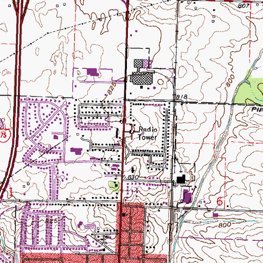 Topographic Map of Ohio State Highway Patrol - Findlay Patrol Post, OH