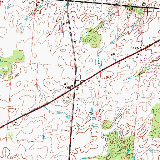 Topographic Map of Ohio State Highway Patrol - Granville Patrol Post, OH