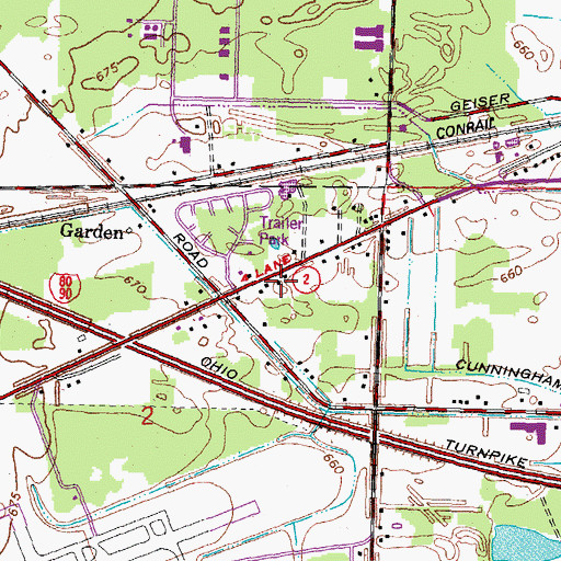 Topographic Map of Ohio State Highway Patrol - Toledo Patrol Post, OH