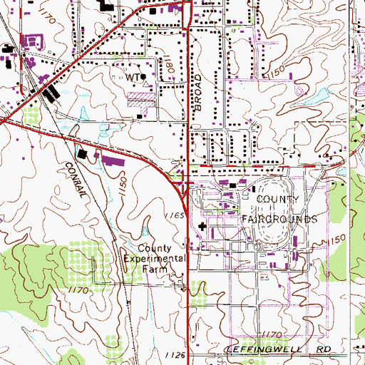 Topographic Map of Ohio State Highway Patrol - Canfield Patrol Post, OH
