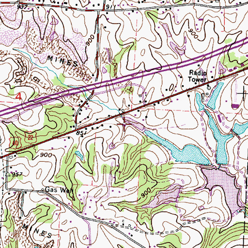 Topographic Map of Ohio State Highway Patrol - Zanesville Patrol Post, OH