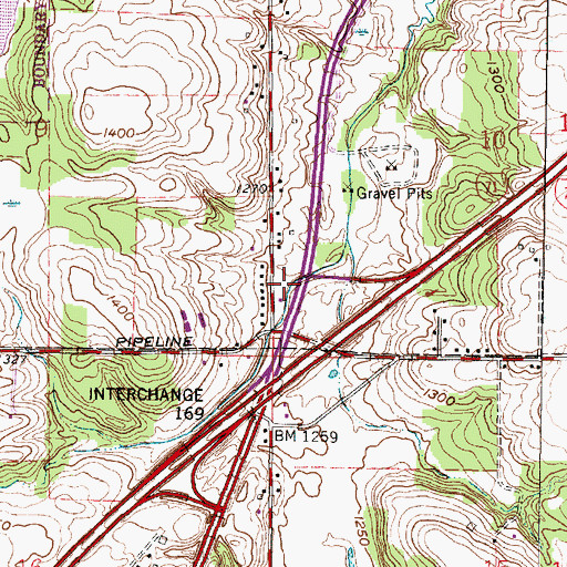 Topographic Map of Ohio State Highway Patrol - Mansfield Patrol Post, OH