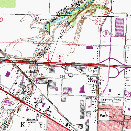 Topographic Map of Ohio State Highway Patrol - Fremont Patrol Post, OH