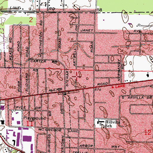 Topographic Map of Regency Hospital - Toledo, OH