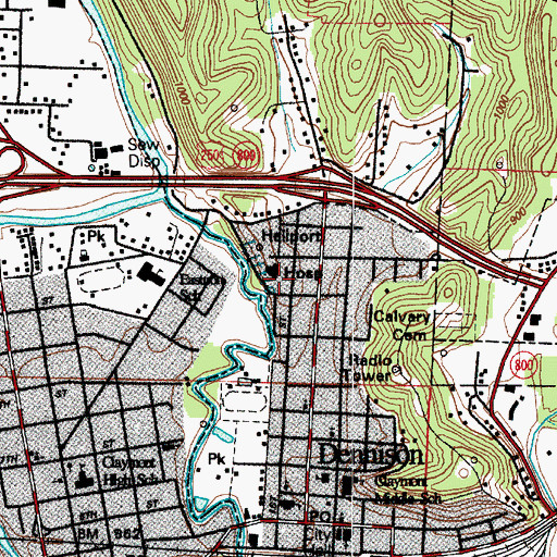 Topographic Map of Ten Lakes Center, OH