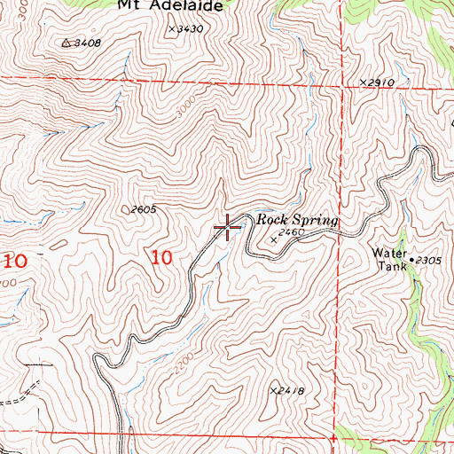 Topographic Map of Rock Spring, CA