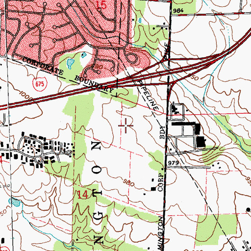 Topographic Map of Miami Valley Hospital South, OH