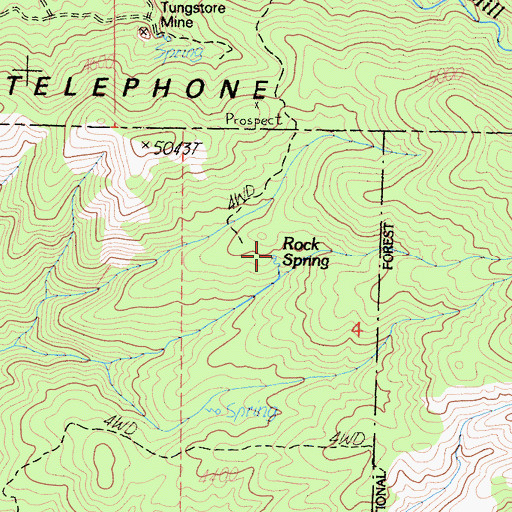 Topographic Map of Rock Spring, CA