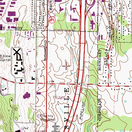 Topographic Map of University Hospitals Ahuja Medical Center, OH