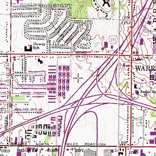 Topographic Map of Regency Hospital - Cleveland East, OH