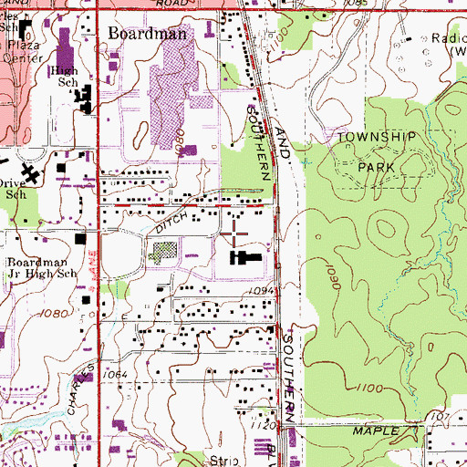 Topographic Map of Surgical Hospital at Southwoods, OH