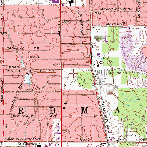 Topographic Map of Akron Children's Hospital - Mahoning Valley, OH