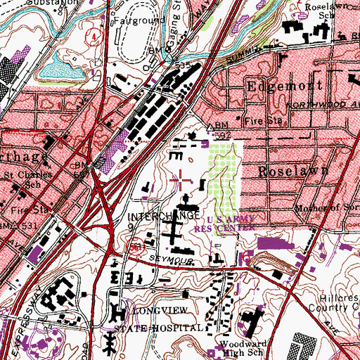 Topographic Map of Summit Behavioral Healthcare, OH