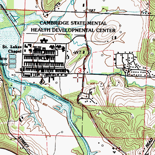 Topographic Map of Cambridge Behavioral Hospital, OH