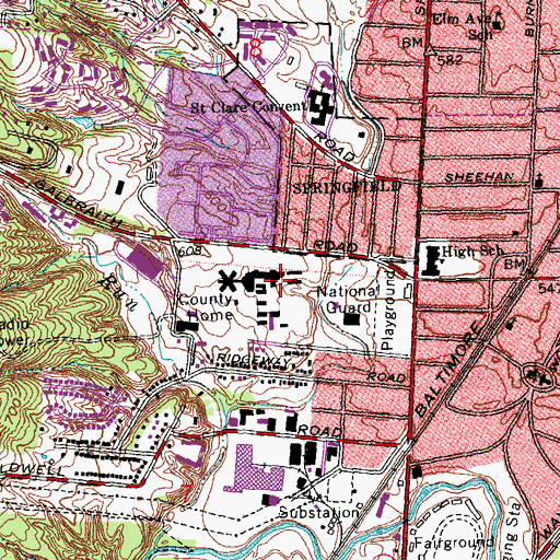 Topographic Map of Daniel Drake Center, OH