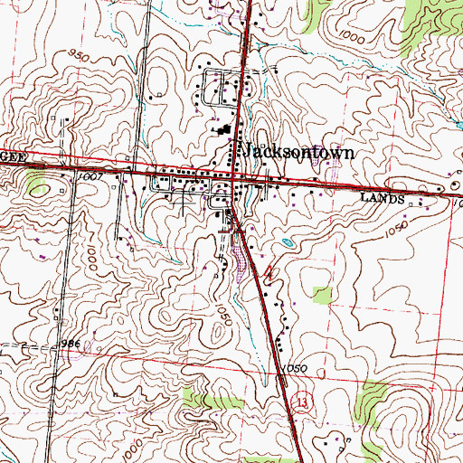 Topographic Map of Licking Township Fire Company Station 3, OH