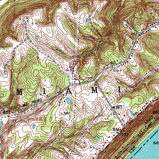 Topographic Map of Miami Township Fire Department Station 68, OH