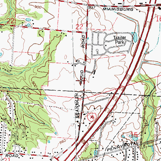 Topographic Map of Miami Valley Fire District Station 51, OH