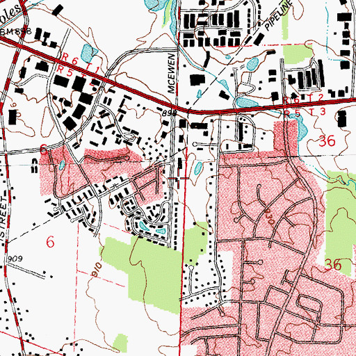 Topographic Map of Washington Township Fire Headquarters and Training Center, OH