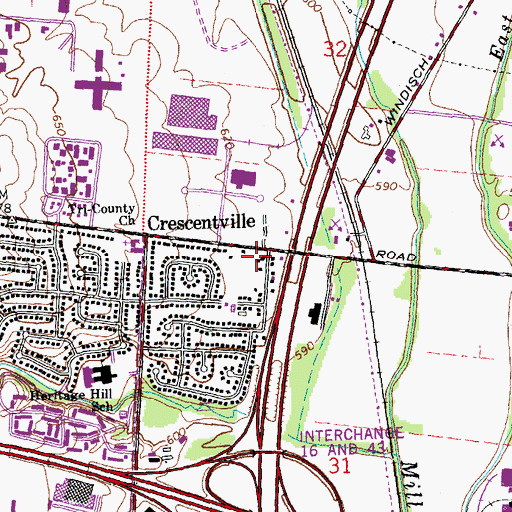 Topographic Map of Greater Cincinnati Hazardous Materials Unit, OH