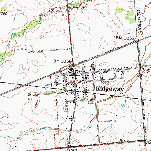 Topographic Map of Rosewood Rescue Squad, OH