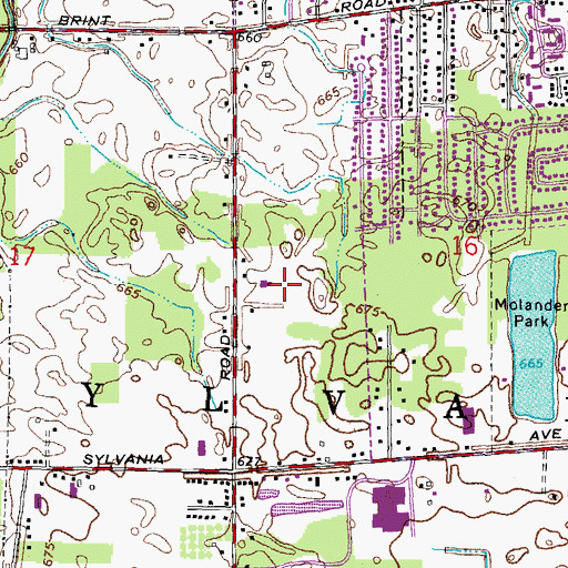 Topographic Map of Sylvania Township Fire Department Training Facility, OH