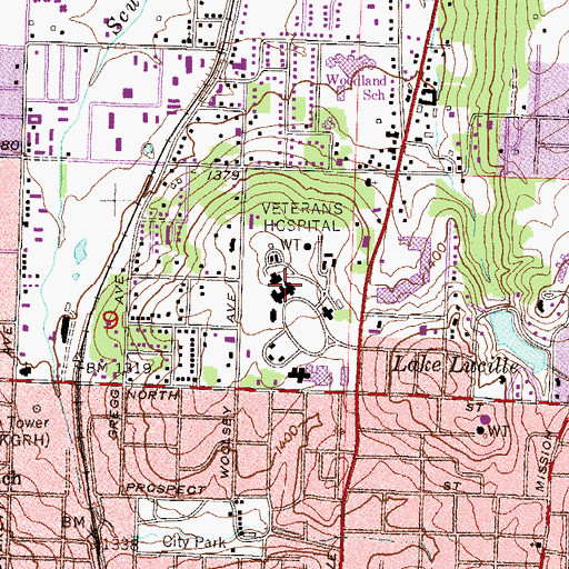 Topographic Map of Veterans Health Care Systems of the Ozarks, AR
