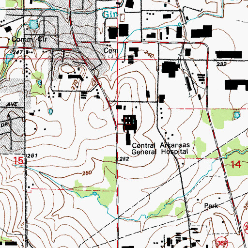 Topographic Map of White County Medical Center South Campus, AR