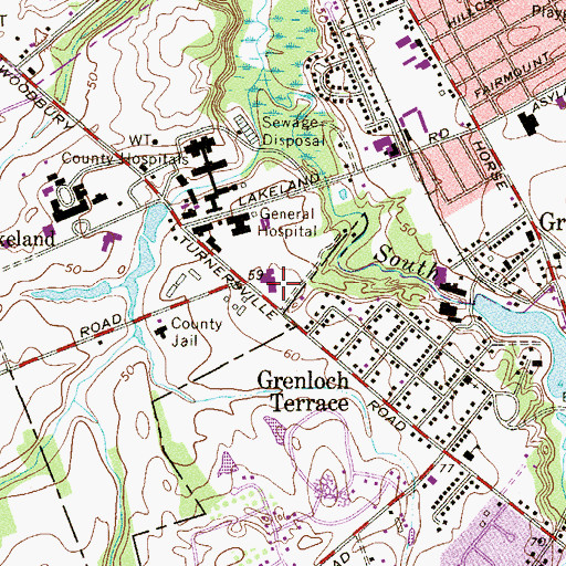 Topographic Map of Camden County Youth Detention Center, NJ
