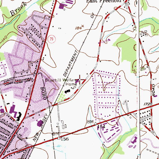 Topographic Map of Monmouth County Youth Detention Center, NJ