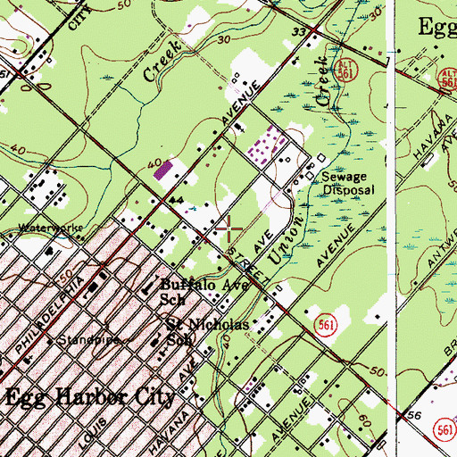 Topographic Map of Atlantic County Youth Detention Center - Harborfields, NJ