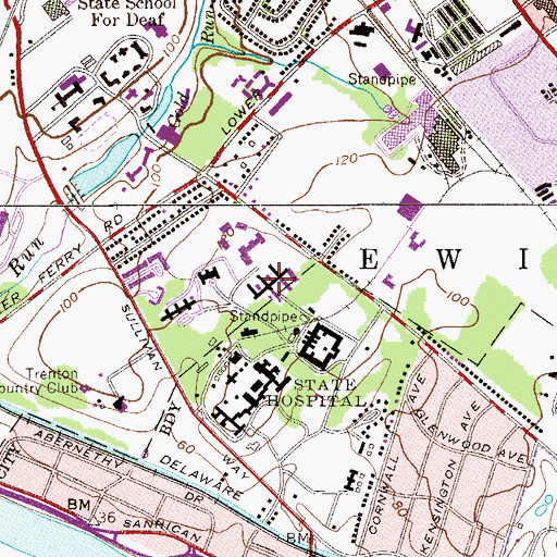 Topographic Map of New Jersey Department of Corrections Central Reception and Assignment Facility, NJ