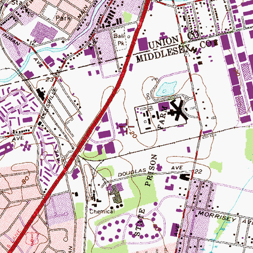 Topographic Map of New Jersey Department of Corrections Adult Diagnostic and Treatment Center, NJ