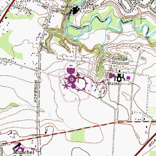 Topographic Map of Garden State Youth Correctional Facility, NJ