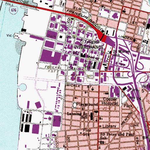 Topographic Map of Camden County Correctional Facility, NJ